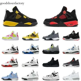 Jumpman 4S Military Basketball Shoes Trainers Kids Retros Cool Gray 4 Black Cat All White Pink Boy Girl Toddlers Baby Red Thunder 2024