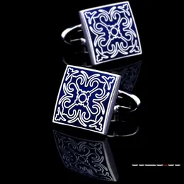 Cuff Links Kflk Jewelry Shirt Fashion Cufflink For Men Brand Link Wholesale Button Blue High Quality Luxury Wedding Male Guests 23022 Dhtpl