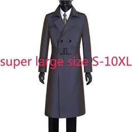 Arrival Fashion High Quality X-long Casual Turn-down Collar Double Breasted Thick Chameleon Coat Men Plus Size S-8XL9XL10XL 240108