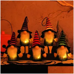 Christmas Decorations Halloween Gnomes With Led Handmade Witch Tomte Scandinavian Party Home Holiday Ornaments Drop Delivery Garden Dheyr