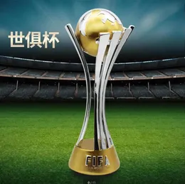 Collectable Gold Silver Plated Harts Club World Trophy Soccer Crafts Cup Football Fans för samlingar och souvenirstorlek 41,5 cm