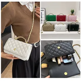 Lingge Chain New Versatile High End Small Fragrant Women's Handbag Simplified One Shoulder Bag Crossbody Bags