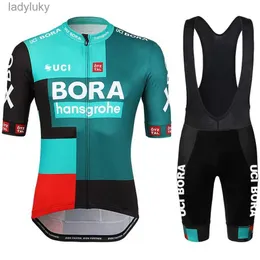 Cycling Jersey Sets Men's Cycling Suit Costume Bike Man UCI BORA Bicycles Shorts Clothes Summer 2023 Mtb Sports Clothing Bib Uniforms Mens Sets TeamL240108