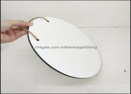 فناء العشب المنزل Gardenmdf زخارف حديقة خشبية تسامي جولة شماعات الباب Single Single Side 12inch Transfer Transfer Blan2306315