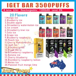 IGET BAR 3500 Puf E Sigara 12ml Pod% 5 Seviye 1500mAh Pil Puflar 3K Tek Kullanımlık Vape Kalem