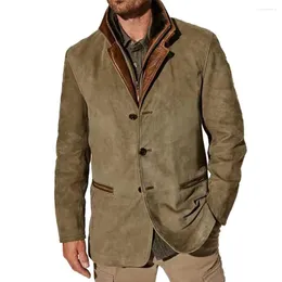 Herrenjacken Herren Slim Fit Trenchcoat Vintage-Stil Outwear Langarmjacke Klassisches Revers Perfekt für Herbst und Urlaub