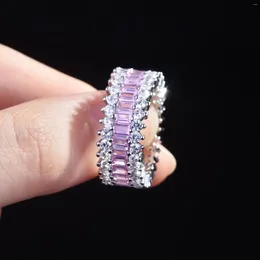 Cluster Rings DIWENFU 18K White Gold Strawberry Quartz Ring For Women Origin Wedding Bands Silver 925 Jewelry Engagement Gemstone Box