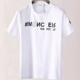 Moda casual masculina designer de luxo Chaopai Mengkou carta impressão manga curta masculina primavera e verão high-end casual algodão solto em torno do pescoço T-shirt