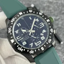 Mens de luxo 48mm Endurance Pro Limited Green Dial Watch Quartz Chronograph Bateria Power Data Men Watch Strap Aço Inoxidável Mens Relógios de Pulso