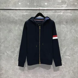 هوديز الرجال فيليت سترة طويلة الأكمام الرباط إسقاط الكتف zip up hoodie sweatshirt strip Classic Stripe Class