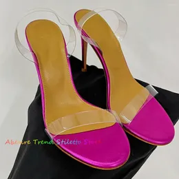 Sandaler 2024 Summer Women Open Toe PVC Runway Designer Candy Colors Ankel Strap Ladies High Heel Party Dress Sandalies Mujer