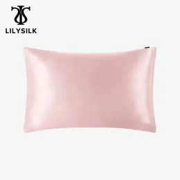 Lilysilk fronha de cabelo de seda pura 100 com zíper oculto 19 momme cor concisa para mulheres homens crianças meninas luxo 240106