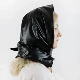 Chusta dla kobiet sztuczna skórzana chustka chustka miękka głowa zużycie na głowę wodoodporne okład na szyję z snapami 240108