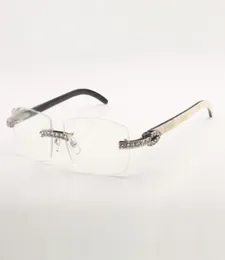 XL Diamond Buffs Okulary przeciwsłoneczne Ramki 3524015 z naturalnymi nogami rogu bawołów i 57 mm przezroczystego soczewki 6122396