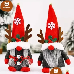 크리스마스 장식 gnomes 크리스마스 장식 창조적 뿔 난쟁이 난쟁이 장신구 스웨덴 그놈 크리스마스 얼굴이없는 숲 노인 선물 re 드롭 dh4ku