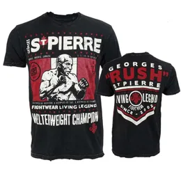 MMA Boxe Duelli Tempo libero Corsa Allenamento sportivo T-shirt a maniche corte leggera in puro cotone da combattimento