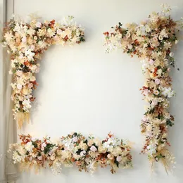 装飾花luxurychampagne Wall Hang Triangle Flowal Arranched Wedding Backdrop Arch Decor人工ROW BANQUETEVENTPARTY