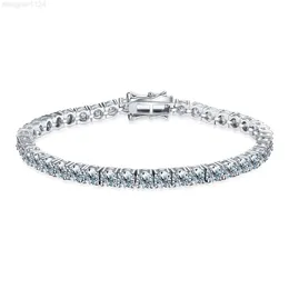 Partihandel 925 Sterling Silver Ice Out Real Diamond VVS 3mm 0.1CT Tenniskedja Män kvinnor Bröllop Fina smycken Moissanite Armband