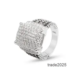 Designer Ring Pierścienie Dy Twisted Wire Diamond Women Fashion Platinum Splated Micro Diamond Trend wszechstronny styl
