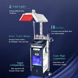 14 em 1 jato de oxigênio de água aqua peel máquina facial com fóton led terapia de luz limpador facial máquina de hidrodermoabrasão