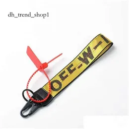 Keychains Lanyards Fashion Off White Keychain Key Chain Transparent Rubber Jelly Letter Print Men Women Canvas Camera Penda 7778