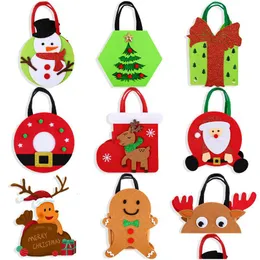 Altre forniture per feste festive Borsa natalizia in feltro Borse riutilizzabili per caramelle con manici Regalo di Natale per bambini Ragazze Donne Vacanze Dhrjy