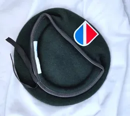 Berets Stany Zjednoczone Armia USA 7. Grupa Sił Specjalnych Wool Blackish Green Beret Wojska rekonstrukcja kapelusza wojskowego