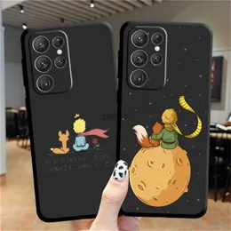 Cell Phone Cases Little Prince Anime Space Phone Case For Samsung S23 S22 S21 S20 FE Ultra Pro Lite S10 S9 S8 5G Plus Black Soft CoverL240105