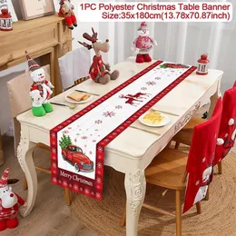 Decorações de natal corredor de mesa de natal feliz natal decorações 2023 para casa toalha de mesa navidad noel kerst presentes de natal ano 2024 natal