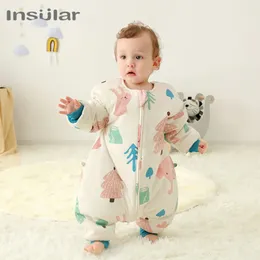 Cotton Baby Sleeping Bag with Sleeves Kids Cartoon Sleepsack Children's Sleeping Bag Bedding Envelope Sleepsack Sacs De Couchage 240108