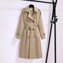 Damesjassen en jacks Herfst halflange trenchcoat Koreaanse mode Lentekleding Damesriem Damesjas Trenchcoat voor dames 240108