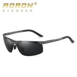 Солнцезащитные очки Aoron, мужские поляризационные солнцезащитные очки в оправе из алюминиевого сплава, женские брендовые оригинальные очки UV400, мужские металлические очки Oculos