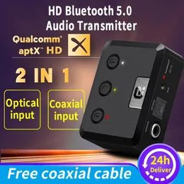 Connecteurs Mr275 sans fil Bluetooth 5.0 transmetteur audio Aptx Hd Ll optique coaxial 3.5mm Aux Rca adaptateur de récepteur audio double liaison TV PC