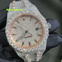 Passe Diamond Tester Moissanite Relógio Mecânico Feito à Mão com Diamante para Homem