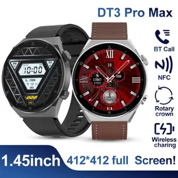 Saatler DT3 Pro Max Akıllı Saat Erkekleri Kadınlar 1.36 inç ekran NFC Akıllı Saatler Erkekler BT Çağrı Bilek saati GPS Tracker Fitness Bilezik