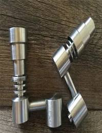 Universal Domeless Titanium Nail 4 em 1 14mm 18mm Dupla Função GR2 Cera Óleo Hookah Tubulações de Água Bong Ash Dab Rigs6180554