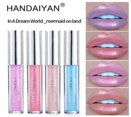 Handaiyan 6colors Glow Glow Glitter Shimmer Mermaid Lip Gloss Lip Tint保湿防水金メタル長持ちする液体BALM4709176