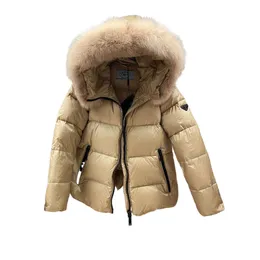 Women's Fall and Winter Designers New Fashion Hooded Removable Large Fox Fur Collar Yanqi 90 White Duck Down Feather Jacket 147LI