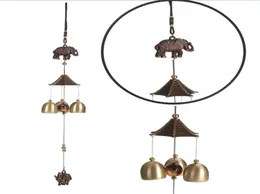 Vägg hängande vindar klocka för gård sovrum dekor retro kreativa ornament coppery färg elefant design vindklocka hög kvalitet7752263