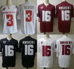 # 16 Gardner Minshew II 3 Tyler Hilinski Washington State College Football Jersey masculino todo costurado