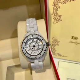 CH Orologio da donna in ceramica bianca Movimento al quarzo contatore qualità moda semplice i giovani amano il regalo di San Valentino di alta qualità 3292W