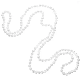 Ожерелья с подвесками Эффектное ожерелье Жемчужное женское декоративное колье из искусственного стекла для женщин Длинное стеклянное поддельное ожерелье