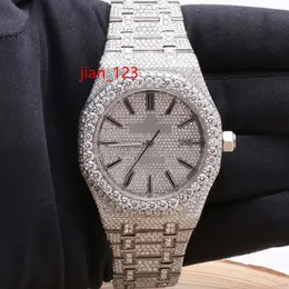 Hip Hop Jewelry Diamond Watch Stainless Steel Iced Out Bustdown VVS Moissanite Watch