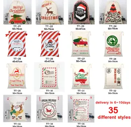 35 ESTILOS Bolsas de regalo de Navidad Bolsa con cordón con renos ClausBag para Santa Sack kids1134305