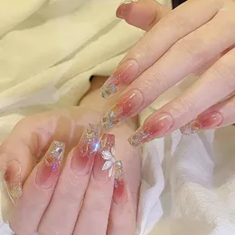Falsche Nägel fertig Flase French Full Cover Fake DIY Maniküre Nail Art Patch Beauty Diamonds Flowers Künstliche Fingernagelspitzen