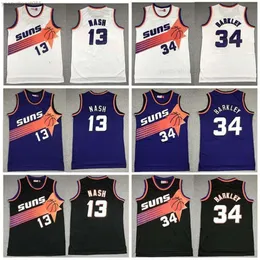 NBA'lar Retro Basketbol Formaları Steve Nash Charles Barkley Jersey Erkekler Mitchell Ness Hardwoods Klasik Vintage Wear