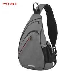 Mixi Patent Design Men Fashion Backpack One Shoulder Sling Bag Crossbody Schoolbag 600D Polyester Dense Canvas Waterproof 240106