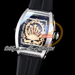 Novo Desafio República de Angola Relógio Mecânico Automático Masculino Caixa de Aço Mostrador Esqueleto Pulseira de Borracha Edição Limitada Reloj Hombre Relógios trustytime001