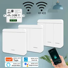 Tuya WiFi Smart Switch för belysning RF 433MHz trådlös switch 86 Wall Panel Smart Home Timer Voice Control Google Home Alexa 240108