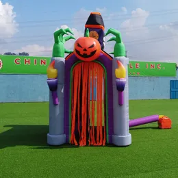 3mW x 3mL X3.5mH wholesale Customized Halloween outdoor entrance decoration inflatable tunnel arch with pumpkin head and ghost claws